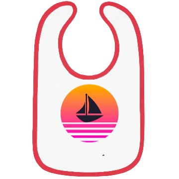 Discover A boat with a retro sunset behind Bibs