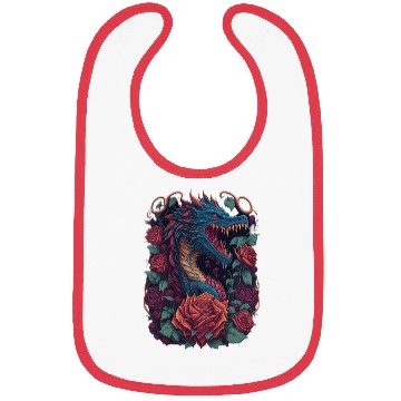 Discover Cool Dragon with Roses Dragons Fantasy Bibs