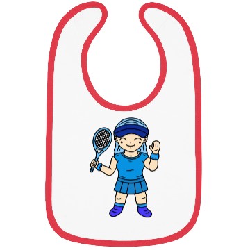 Discover Cute Girl Tennis Player Bibs