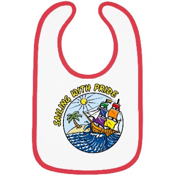 Discover LGBTQ Sailing Ship with Rainbow Flag, Vacation Bibs