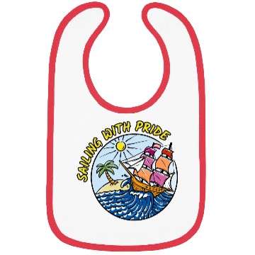 Discover LGBTQ Sailing Ship with Lesbian Flag, Vacation Bibs