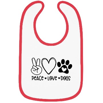 Discover Peace, Love, Dogs Bibs
