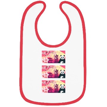 Discover Cherry Blossom Bibs, Women's Panda Sakura Kawaii