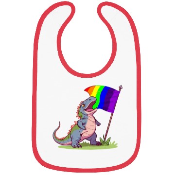 Discover Funny Dinosaur LGBT Community Pride Lesbian Gay Bibs