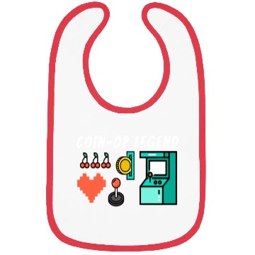 Discover Coin Op Legend Arcade Gaming 80s Retro Gamer Bibs
