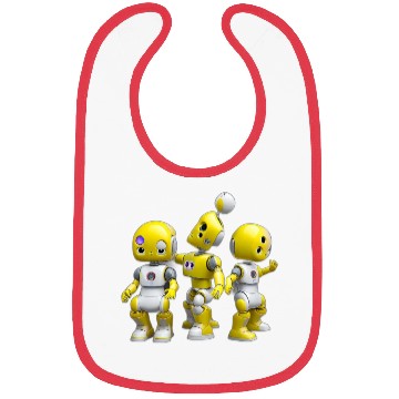Discover yellow baby robot with a rectangular head only Bibs