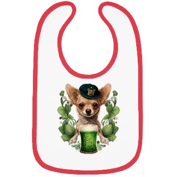 Discover Chihuahua | St. Saint Patricks Day Beer Shamrock Bibs