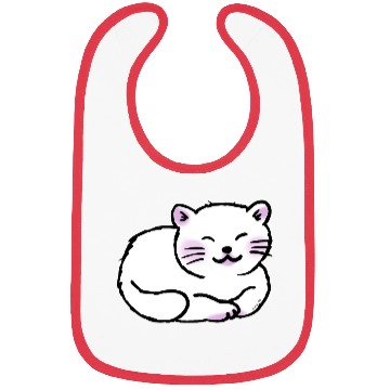 Discover Sleepy White Cat Bibs