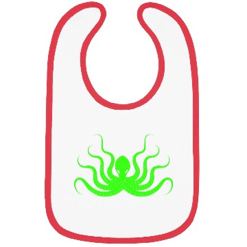 Discover Menace Octopus Neon Green Bibs