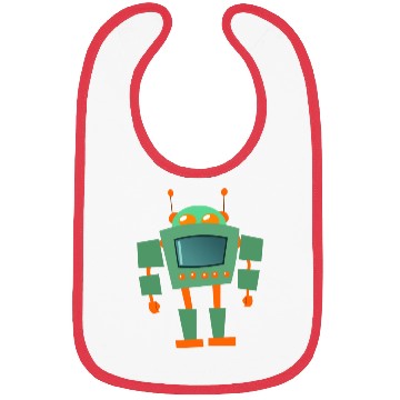 Discover Green And Orange Robot Bibs