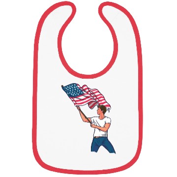 Discover Waving Usa Flag Bibs