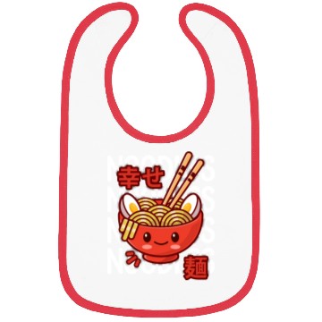 Discover Kawaii Ramen Noodle Bowl Noodles Red Bibs