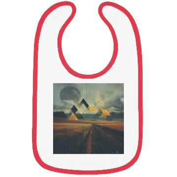 Discover Geometric Abstract Landscape [Surreal Aesthetic] Bibs