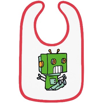 Discover Green Cute Robot Kid Bibs