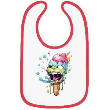 Discover Psycho ice cream smiling color splash Bibs