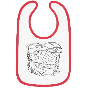 Discover Mountain Goat Denali National Park Alaska USA Line Bibs