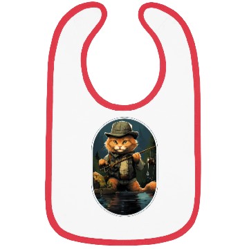 Discover Cat On Fish Cat Fisherman Bibs