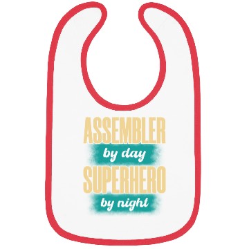 Discover Assembler By Day Superhero By Night green Bibs