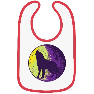 Discover Howling wolf in the moon cool Bibs