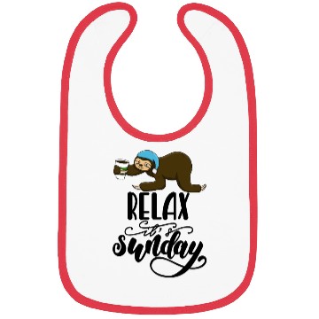 Discover Relax It's Sunday Sloth Bibs