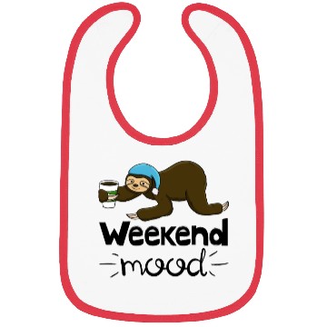 Discover Weekend Mood Sloth Bibs