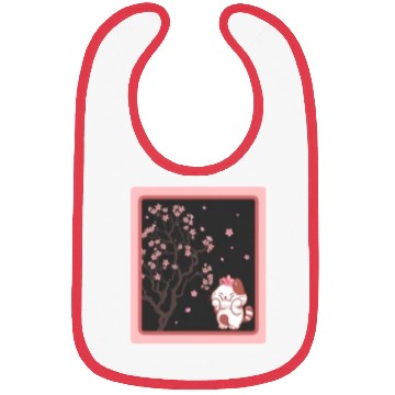 Discover Cherry Blossom Bibs, Kawaii Cat Cherry Blossom