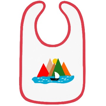 Discover Black Sailing Boat Scape Bibs