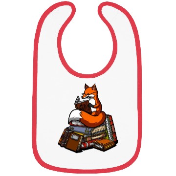 Discover Fox Book Reading Librarian Animal Bibs