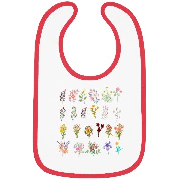 Discover Retro Wildflowers Floral design Bibs