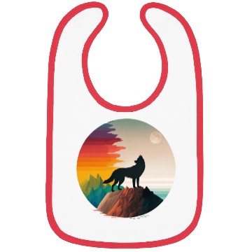 Discover LGBTQIA+ Majestic wolf on the mountain top Bibs