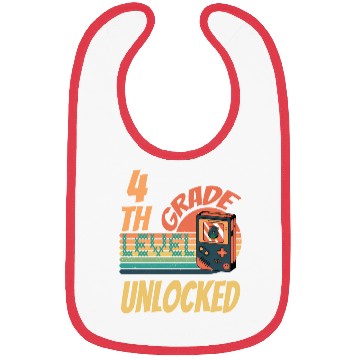 Discover 4th Grade Level Unlocked Video Game Back to School Bibs