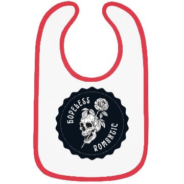 Discover Dark Navy Illustrated Skull Hopeless Romantic Bibs