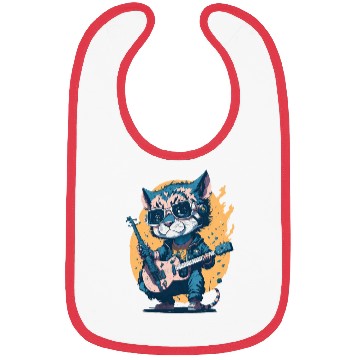 Discover Cub Playing a Guitar Bibs