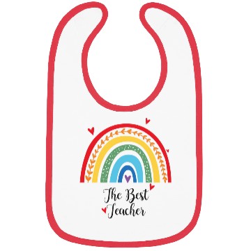 Discover The Best Teacher rainbow Gift Heart Bibs