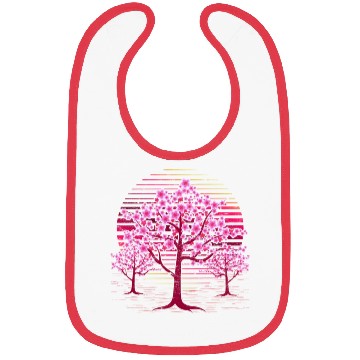 Discover Japanese sakura tree gift retro cherry blossoms Bibs