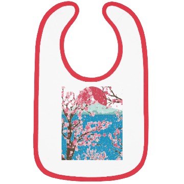 Discover Japan cherry blossom gift sunset sakura Bibs