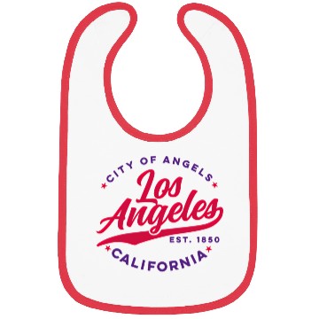 Discover Los Angeles City Of Angels California Red Text Bibs