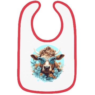 Discover a cow with sunglasses Bibs