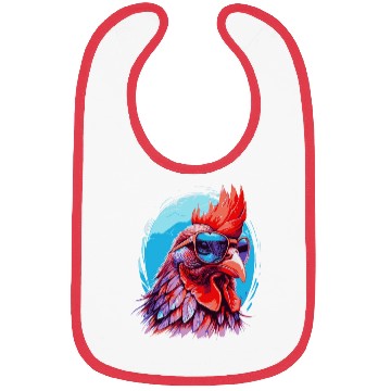 Discover Funny chicken with sunglasses Bibs