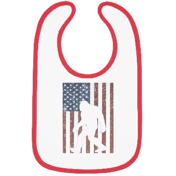 Discover Bigfoot Sasquatch American Flag USA Bibs