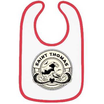 Discover St Thomas Caribbean Sea Japanese Style Waves Bibs