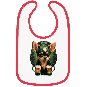 Discover Chihuahua | St. Saint Patricks Day Beer Shamrock Bibs