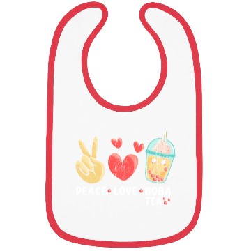 Discover Peace Love Boba Tea Bibs