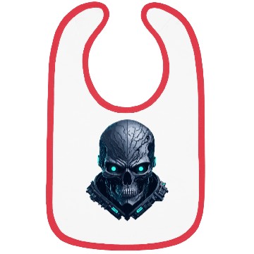 Discover Dark cyberpunk Skull artwork Bibs