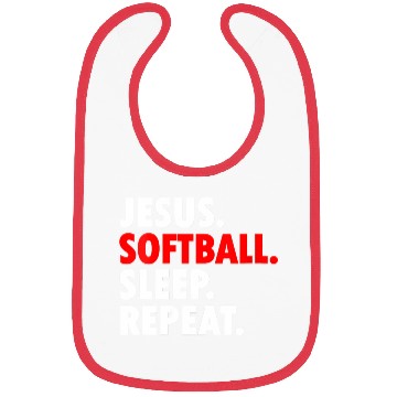 Discover Jesus Softball Sleep Repeat - Novelty Hobby Bibs