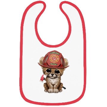 Discover Cute Cheetah Cub Firefighter Bibs
