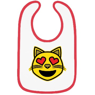 Discover Heart Eyes Smiling Cat Face Funny Feline Lover Bibs