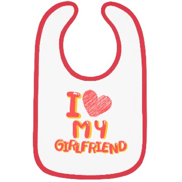 Discover I Love My Girlfriend Heart Balloons Black Bibs