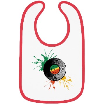 Discover Rastafarian flag and vinyl record. Bibs