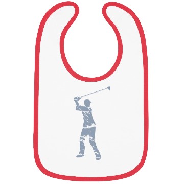 Discover Golf Golfer Silhouette - White Grunge Design Bibs